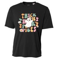 Cute Ghost Thick Thighs Spooky Vibes Death Pumpkin Retro Halloween Cooling Performance Crew T-Shirt