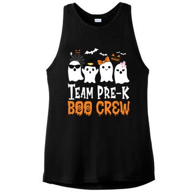 Cute Ghost Team Pre K Boo Crew Halloween Teacher Student Ladies PosiCharge Tri-Blend Wicking Tank