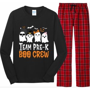 Cute Ghost Team Pre K Boo Crew Halloween Teacher Student Long Sleeve Pajama Set