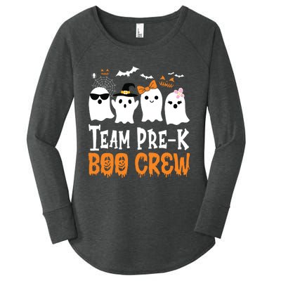 Cute Ghost Team Pre K Boo Crew Halloween Teacher Student Women's Perfect Tri Tunic Long Sleeve Shirt