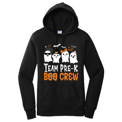 Cute Ghost Team Pre K Boo Crew Halloween Teacher Student Women's Pullover Hoodie