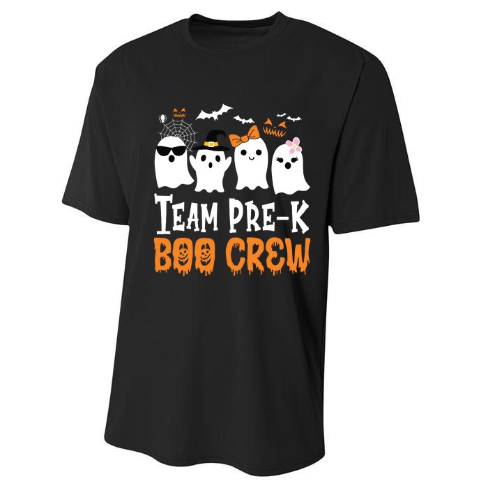 Cute Ghost Team Pre K Boo Crew Halloween Teacher Student Performance Sprint T-Shirt