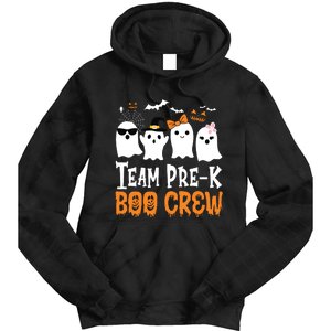 Cute Ghost Team Pre K Boo Crew Halloween Teacher Student Tie Dye Hoodie