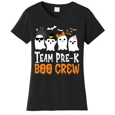 Cute Ghost Team Pre K Boo Crew Halloween Teacher Student Women's T-Shirt