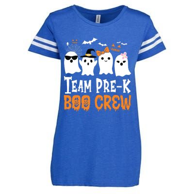 Cute Ghost Team Pre K Boo Crew Halloween Teacher Student Enza Ladies Jersey Football T-Shirt