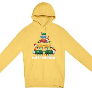 Cute Garbage Truck Christmas Tree Lights Ornat Decor Xmas Meaningful Gift Premium Pullover Hoodie