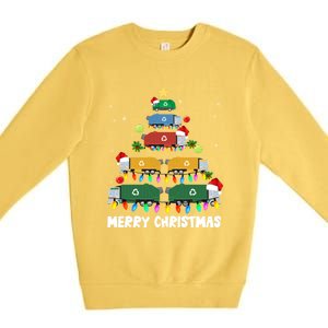 Cute Garbage Truck Christmas Tree Lights Ornat Decor Xmas Meaningful Gift Premium Crewneck Sweatshirt