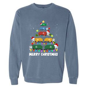 Cute Garbage Truck Christmas Tree Lights Ornat Decor Xmas Meaningful Gift Garment-Dyed Sweatshirt