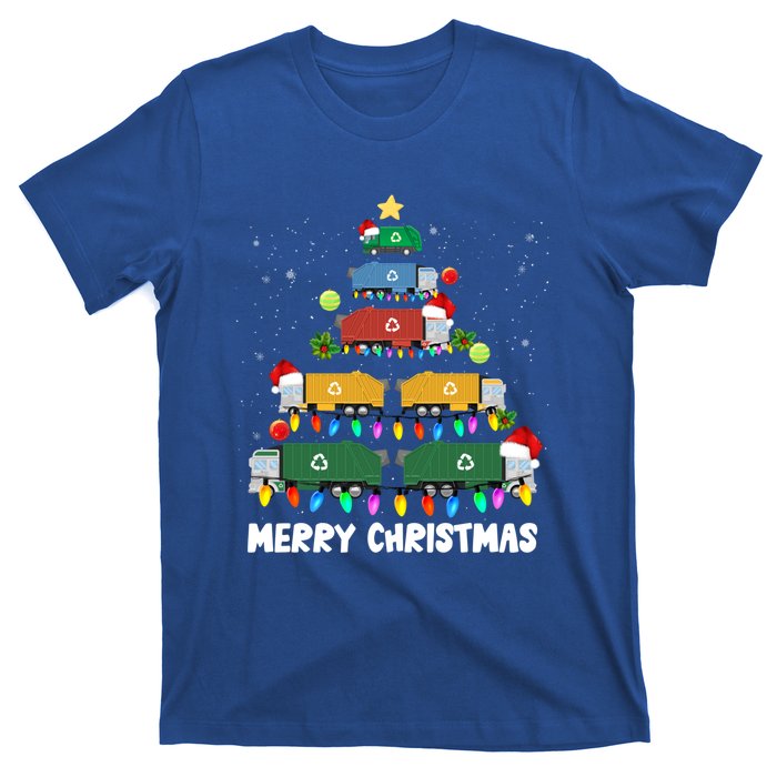 Cute Garbage Truck Christmas Tree Lights Ornat Decor Xmas Meaningful Gift T-Shirt