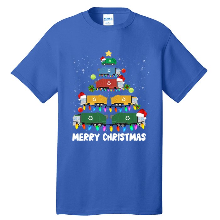 Cute Garbage Truck Christmas Tree Lights Ornat Decor Xmas Meaningful Gift Tall T-Shirt