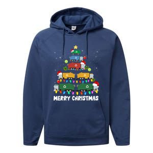 Cute Garbage Truck Christmas Tree Lights Ornat Decor Xmas Meaningful Gift Performance Fleece Hoodie