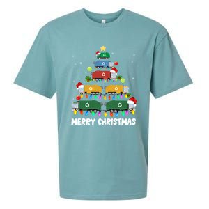 Cute Garbage Truck Christmas Tree Lights Ornat Decor Xmas Meaningful Gift Sueded Cloud Jersey T-Shirt