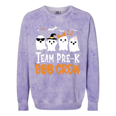 Cute Ghost Team Pre K Boo Crew Halloween Teacher Student Colorblast Crewneck Sweatshirt