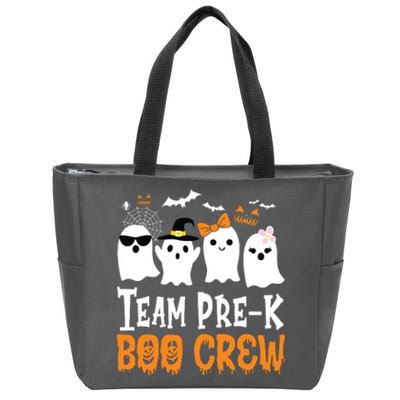 Cute Ghost Team Pre K Boo Crew Halloween Teacher Student Zip Tote Bag