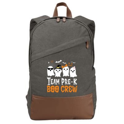 Cute Ghost Team Pre K Boo Crew Halloween Teacher Student Cotton Canvas Backpack