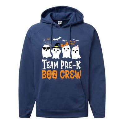 Cute Ghost Team Pre K Boo Crew Halloween Teacher Student Performance Fleece Hoodie