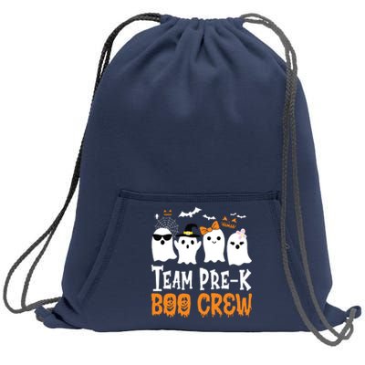 Cute Ghost Team Pre K Boo Crew Halloween Teacher Student Sweatshirt Cinch Pack Bag