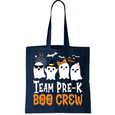 Cute Ghost Team Pre K Boo Crew Halloween Teacher Student Tote Bag