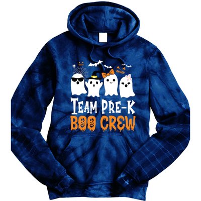 Cute Ghost Team Pre K Boo Crew Halloween Teacher Student Tie Dye Hoodie