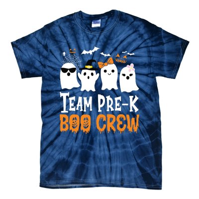 Cute Ghost Team Pre K Boo Crew Halloween Teacher Student Tie-Dye T-Shirt