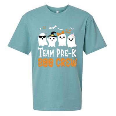 Cute Ghost Team Pre K Boo Crew Halloween Teacher Student Sueded Cloud Jersey T-Shirt