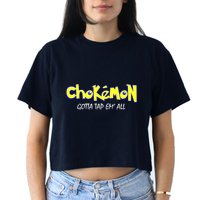 Chokemon Gotta Tap Em All Funny Jiu Jitsu MMA Women's Crop Top Tee