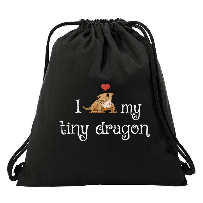 Crested Gecko Tiny Dragon Gecko Lover Cute Crestie Lizard Gift Drawstring Bag