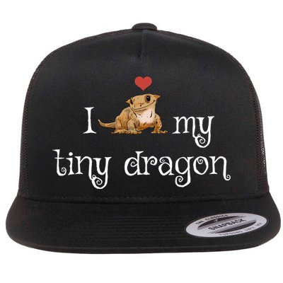 Crested Gecko Tiny Dragon Gecko Lover Cute Crestie Lizard Gift Flat Bill Trucker Hat