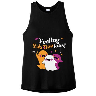 Cute Ghost Trio Boo Halloween Fab Boo Lous Ladies PosiCharge Tri-Blend Wicking Tank