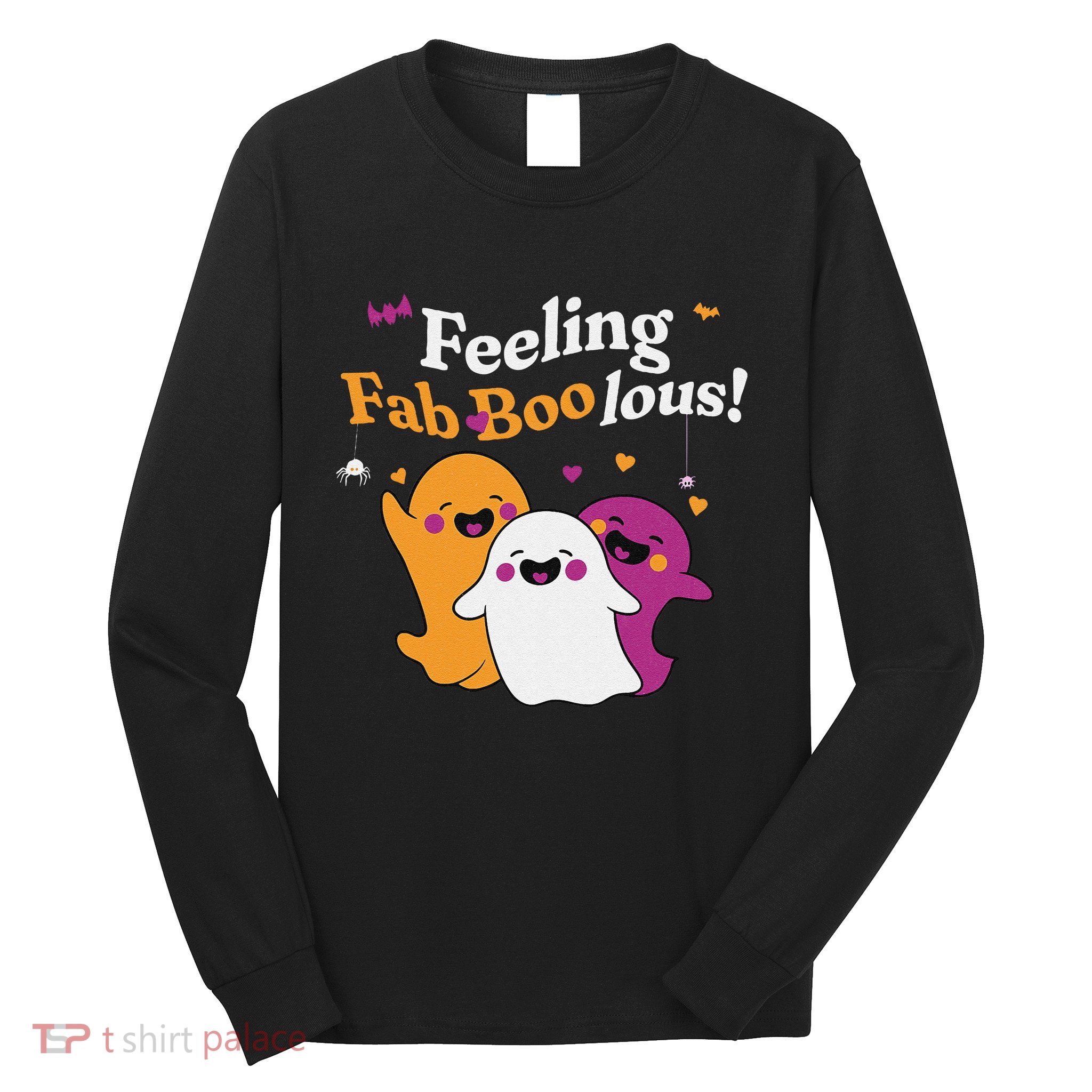 Cute Ghost Trio Boo Halloween Fab Boo Lous Long Sleeve Shirt