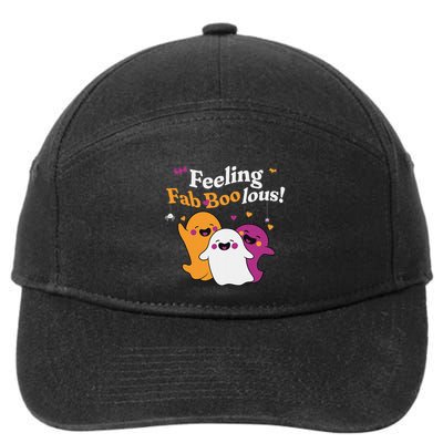 Cute Ghost Trio Boo Halloween Fab Boo Lous 7-Panel Snapback Hat
