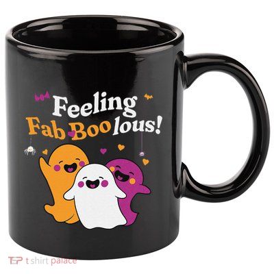 Cute Ghost Trio Boo Halloween Fab Boo Lous 11oz C Handle Ceramic Mug