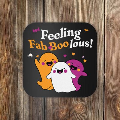 Cute Ghost Trio Boo Halloween Fab Boo Lous Coaster