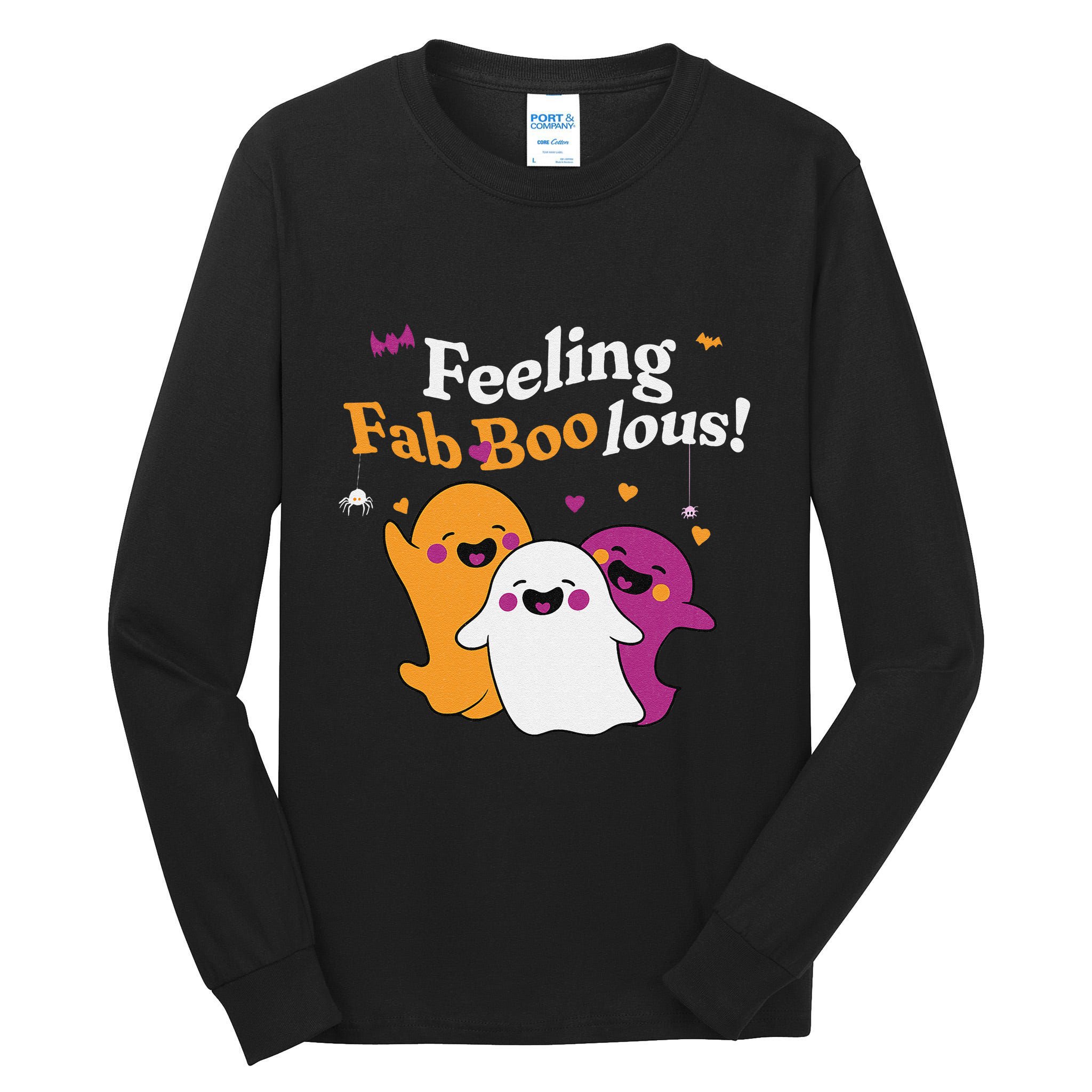 Cute Ghost Trio Boo Halloween Fab Boo Lous Tall Long Sleeve T-Shirt
