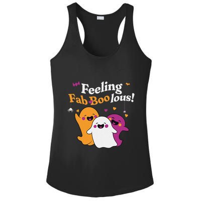 Cute Ghost Trio Boo Halloween Fab Boo Lous Ladies PosiCharge Competitor Racerback Tank