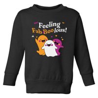 Cute Ghost Trio Boo Halloween Fab Boo Lous Toddler Sweatshirt