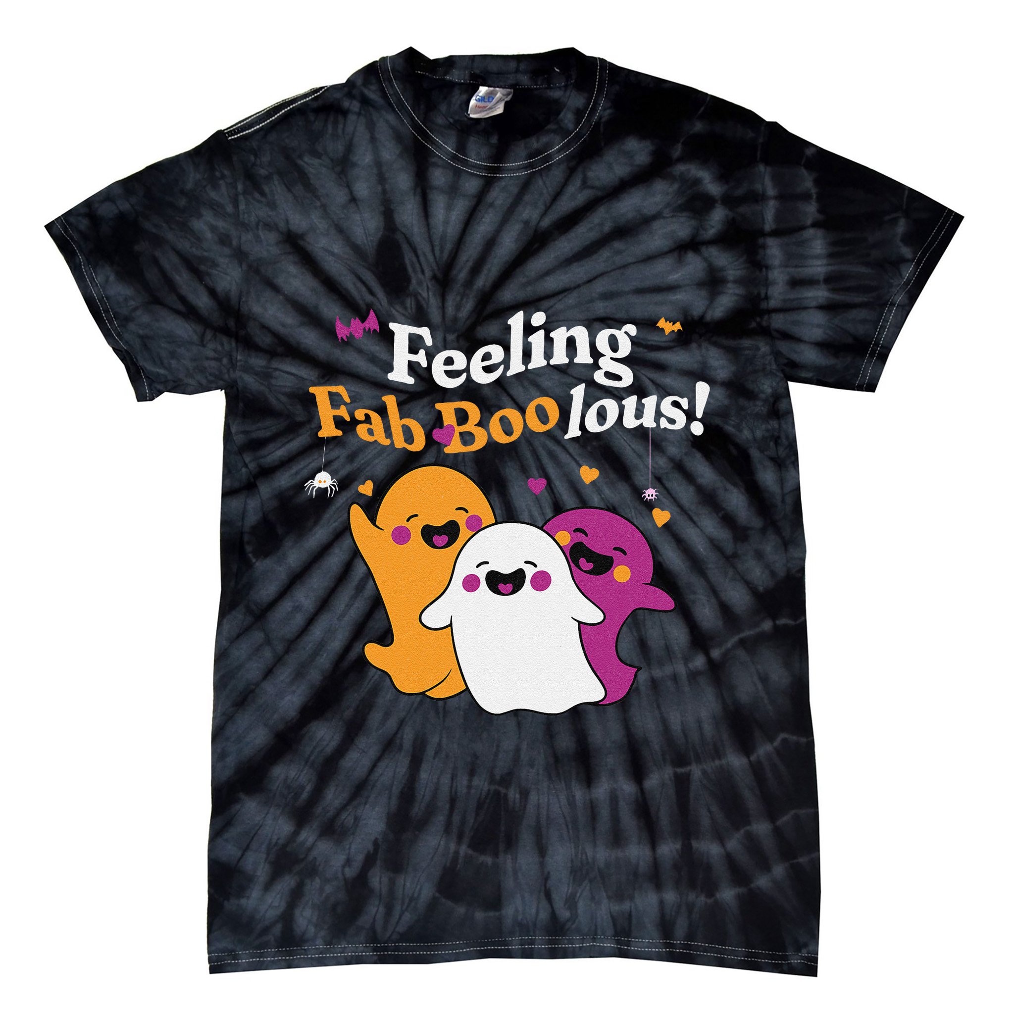 Cute Ghost Trio Boo Halloween Fab Boo Lous Tie-Dye T-Shirt