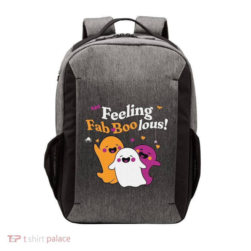 Cute Ghost Trio Boo Halloween Fab Boo Lous Vector Backpack