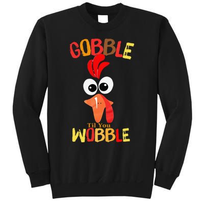 Cute Gobble Til You Wobble Costume Thanksgiving Day Women Sweatshirt