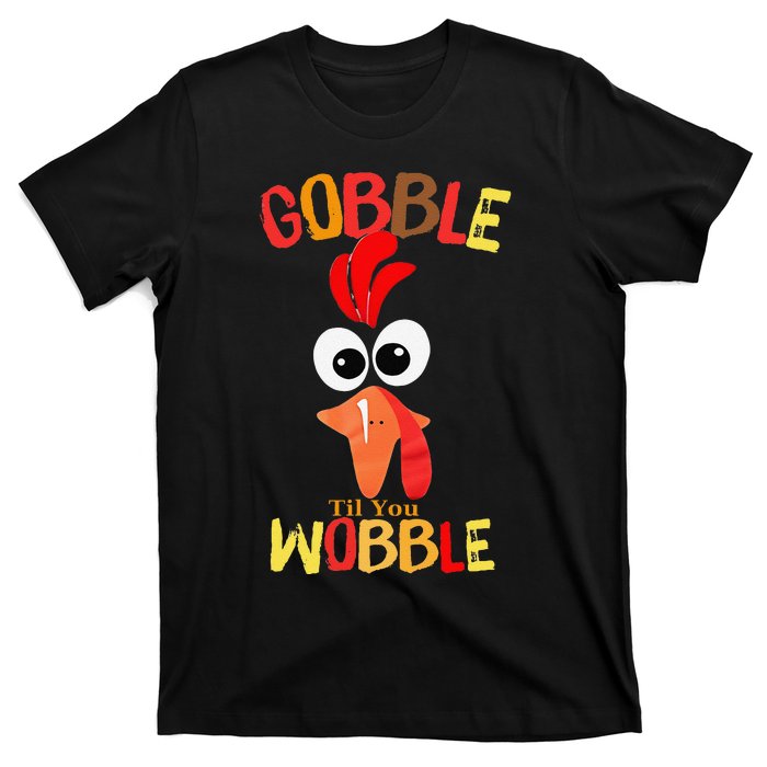 Cute Gobble Til You Wobble Costume Thanksgiving Day Women T-Shirt