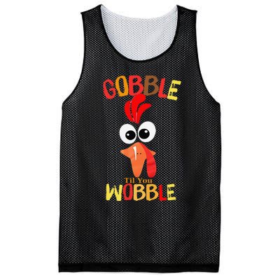 Cute Gobble Til You Wobble Costume Thanksgiving Day Women Mesh Reversible Basketball Jersey Tank