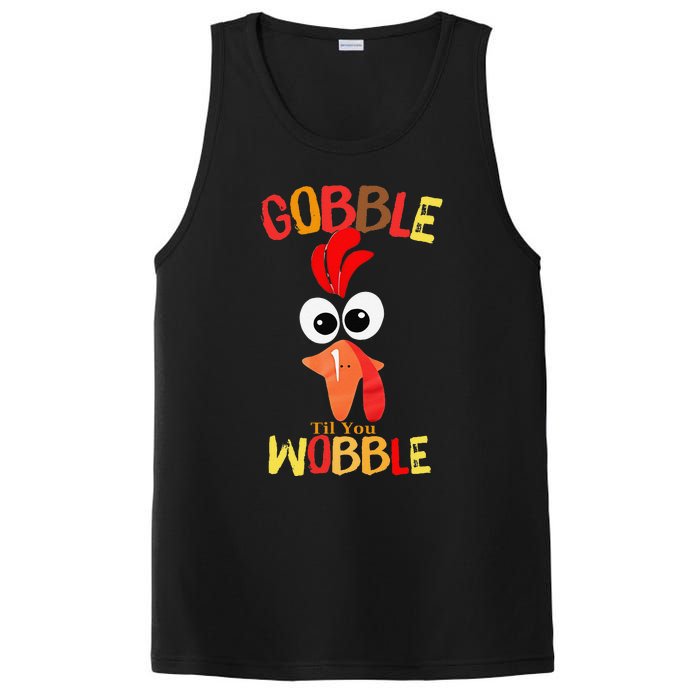 Cute Gobble Til You Wobble Costume Thanksgiving Day Women PosiCharge Competitor Tank