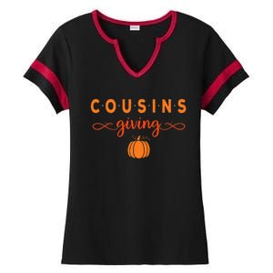 Cousins Giving Thanksgiving Ladies Halftime Notch Neck Tee