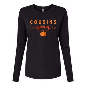 Cousins Giving Thanksgiving Womens Cotton Relaxed Long Sleeve T-Shirt