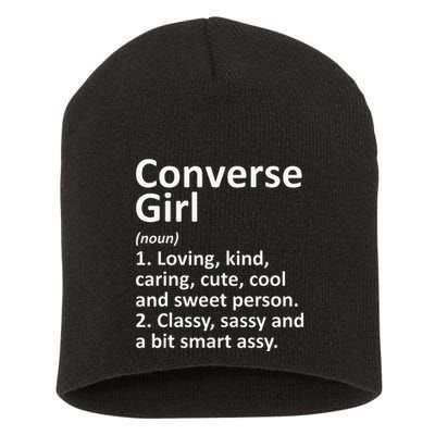 CONVERSE GIRL TX TEXAS Funny City Home Roots Gift Short Acrylic Beanie