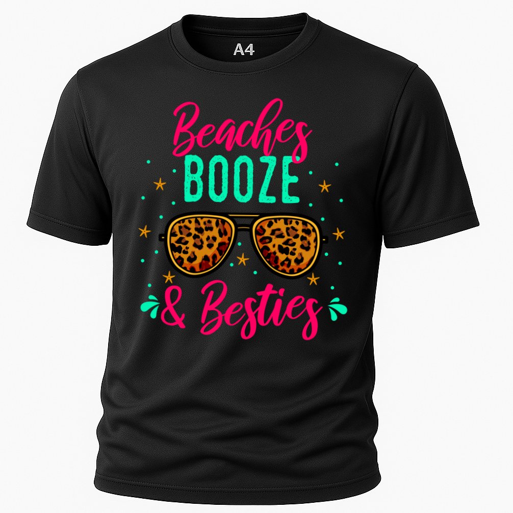 Cute Girls Trip Weekend Vacation Beaches Booze And Besties Gift Cooling Performance Crew T-Shirt