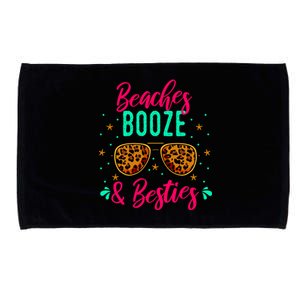 Cute Girls Trip Weekend Vacation Beaches Booze And Besties Gift Microfiber Hand Towel