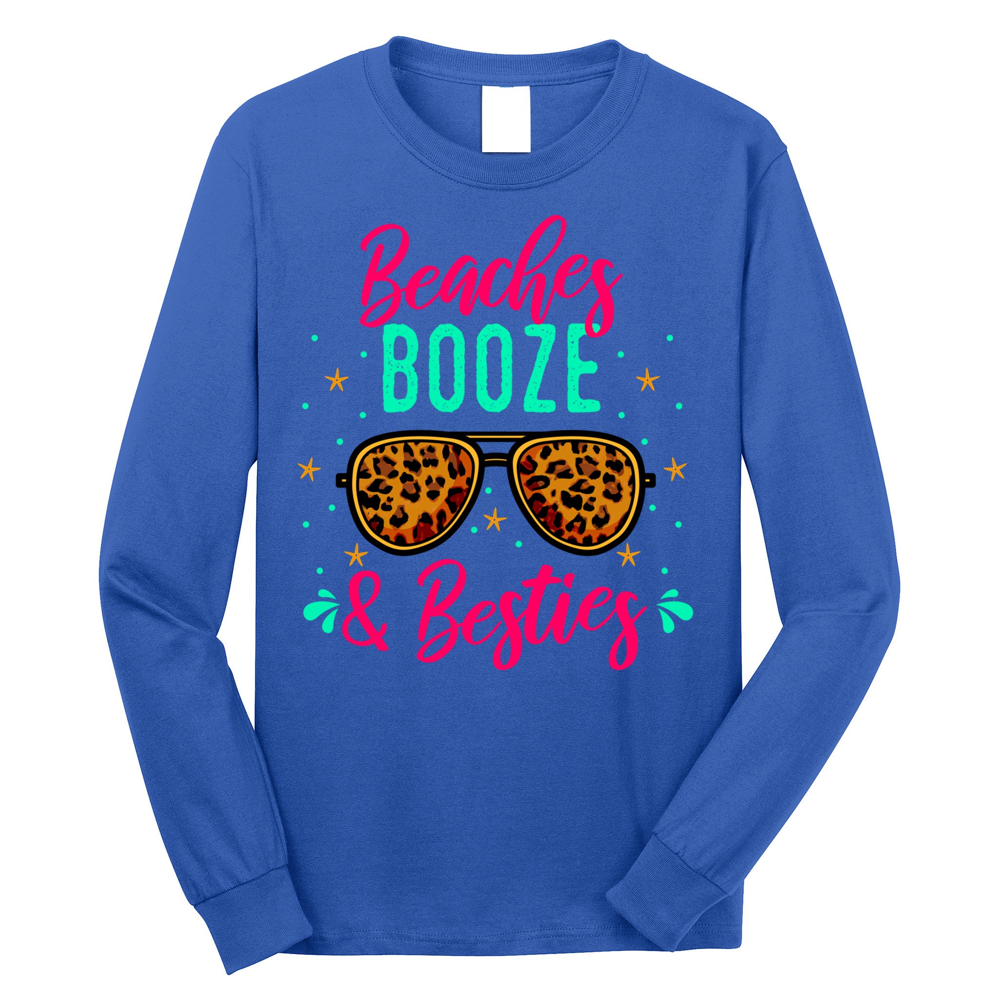 Cute Girls Trip Weekend Vacation Beaches Booze And Besties Gift Long Sleeve Shirt