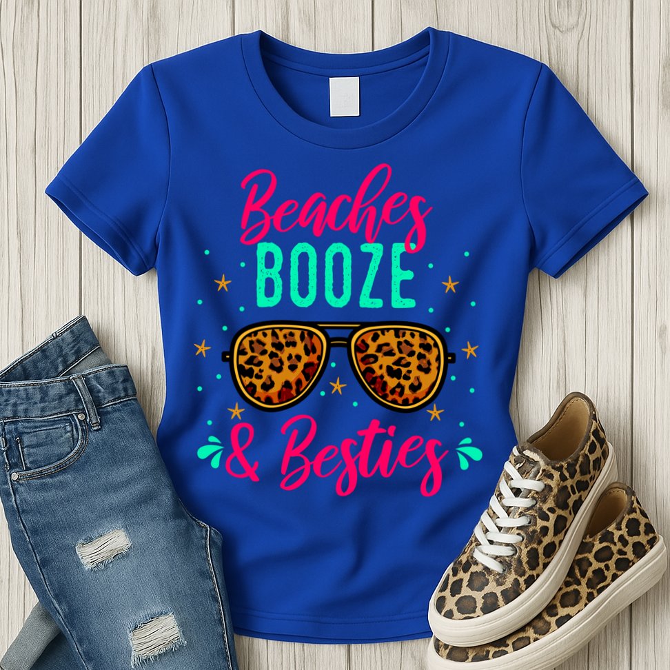Cute Girls Trip Weekend Vacation Beaches Booze And Besties Gift Womens T-Shirt