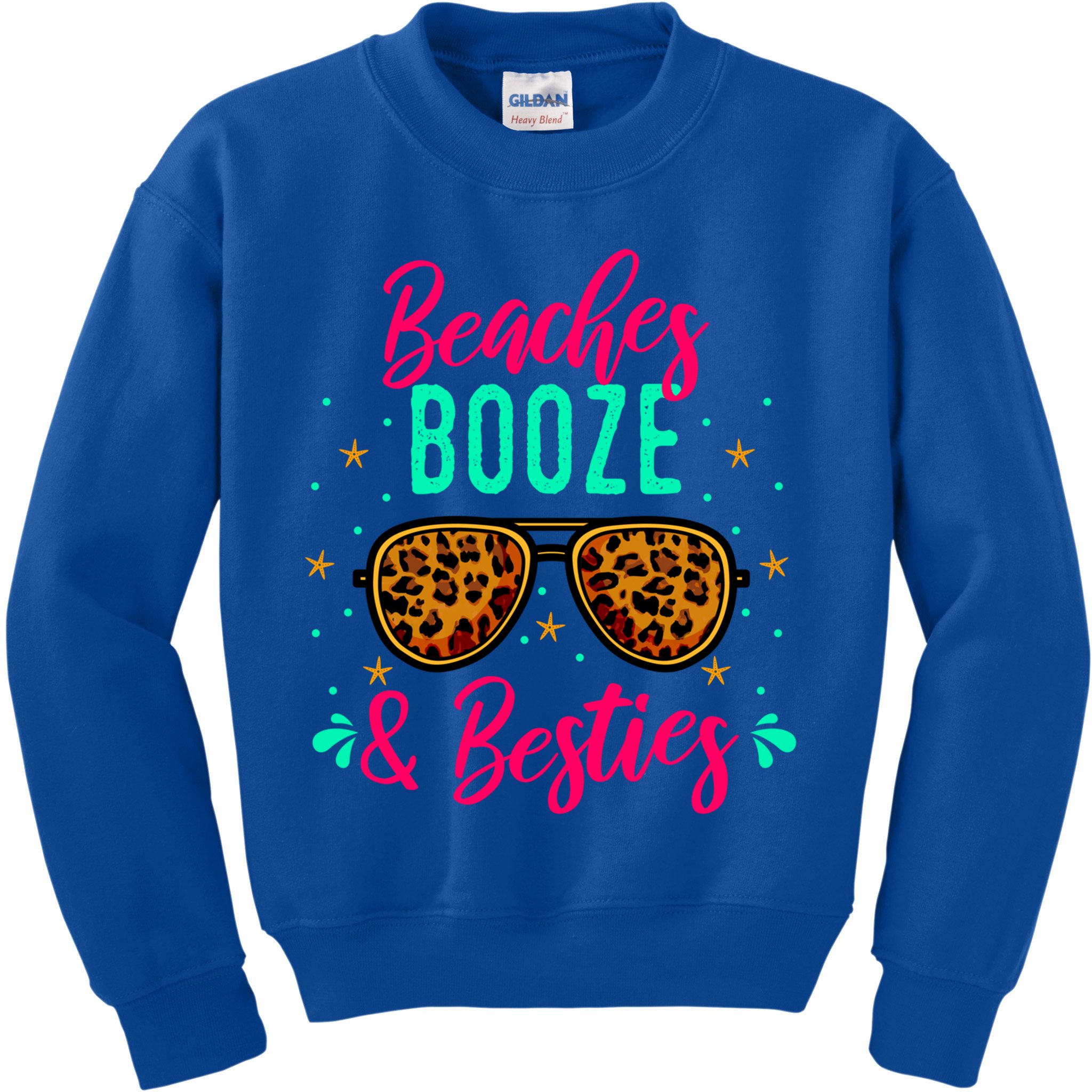 Cute Girls Trip Weekend Vacation Beaches Booze And Besties Gift Kids Sweatshirt